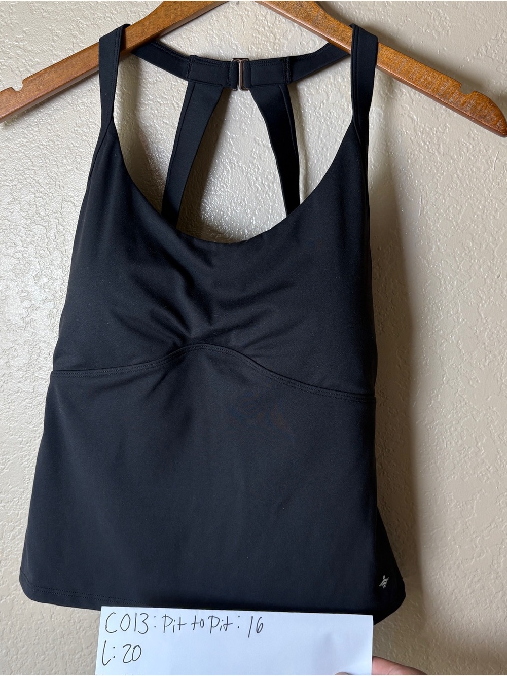Halara Black Strappy Back Athletic Workout Tank Top Stretch Size L